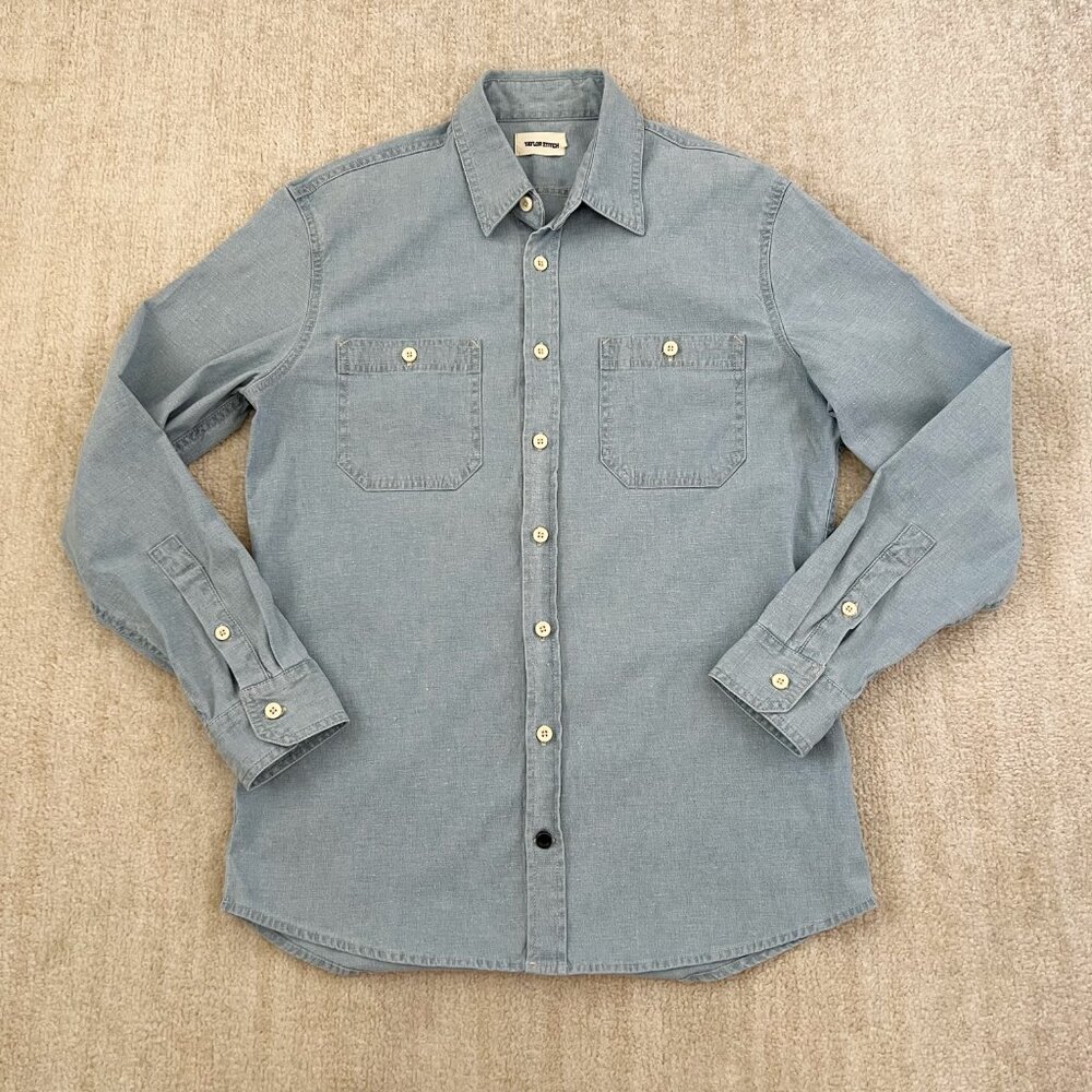 Taylor Stitch Hemp Cotton Blue Long Sleeve Button Up Shirt 40 / M